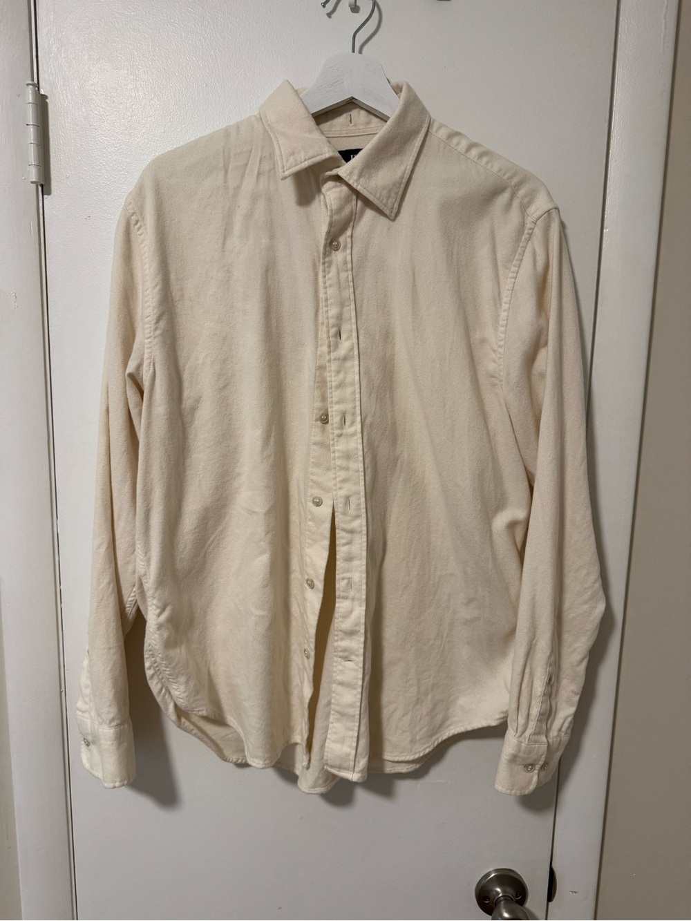 Banana Republic Cream Button-Down Long Sleeve Shirt